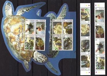 Тонга, 2013, Черепахи, 8 марок+2 листа